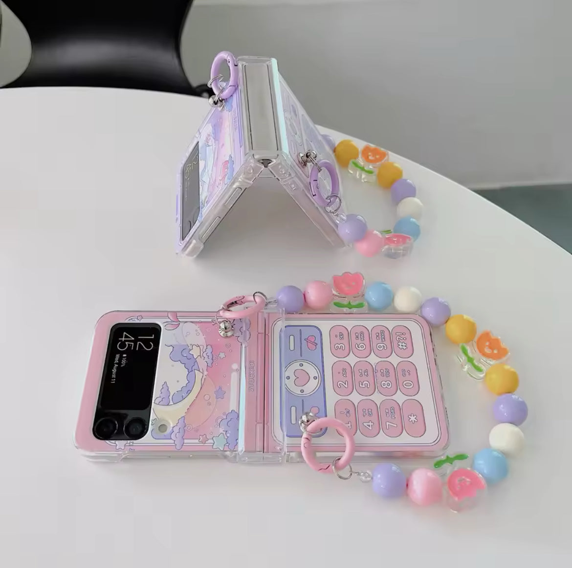 For Samsung Galaxy Z Flip 4 3 5 Bracelet Case For Samsung Z Flip4 Flip3 Zflip 5 Wrist Chain Cover