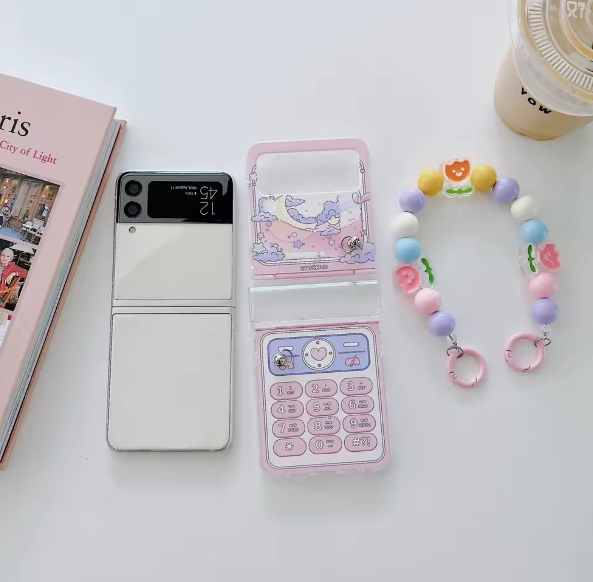 For Samsung Galaxy Z Flip 4 3 5 Bracelet Case For Samsung Z Flip4 Flip3 Zflip 5 Wrist Chain Cover