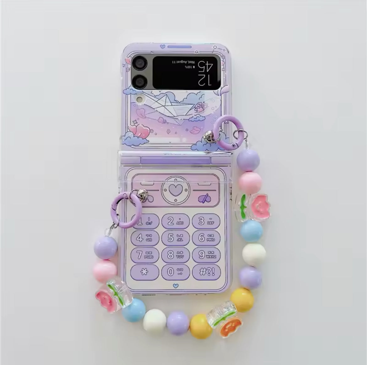 For Samsung Galaxy Z Flip 4 3 5 Bracelet Case For Samsung Z Flip4 Flip3 Zflip 5 Wrist Chain Cover