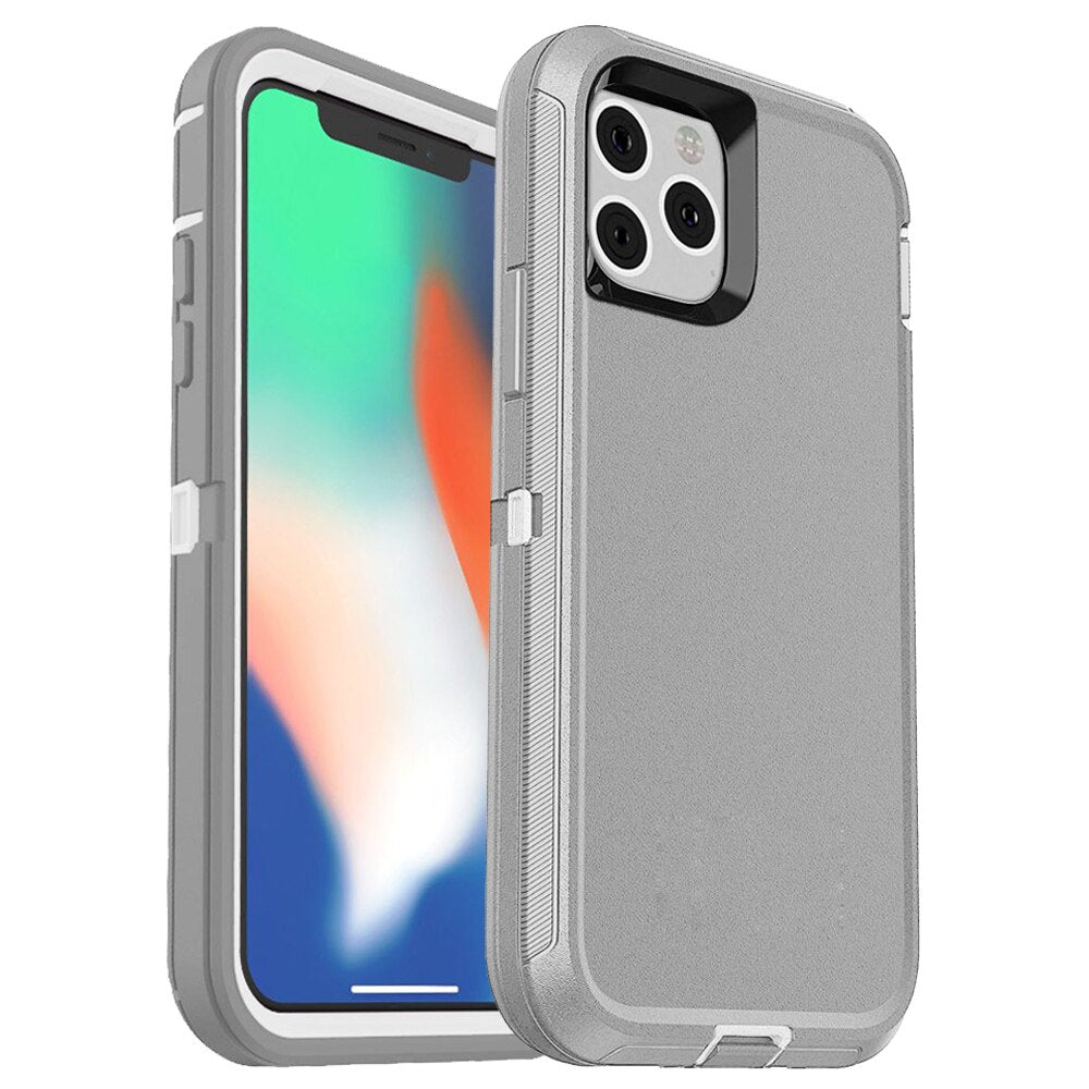 iPhone 15 14 13 12, 3 in1 Shockproof Defend Case Cover Belt Clip