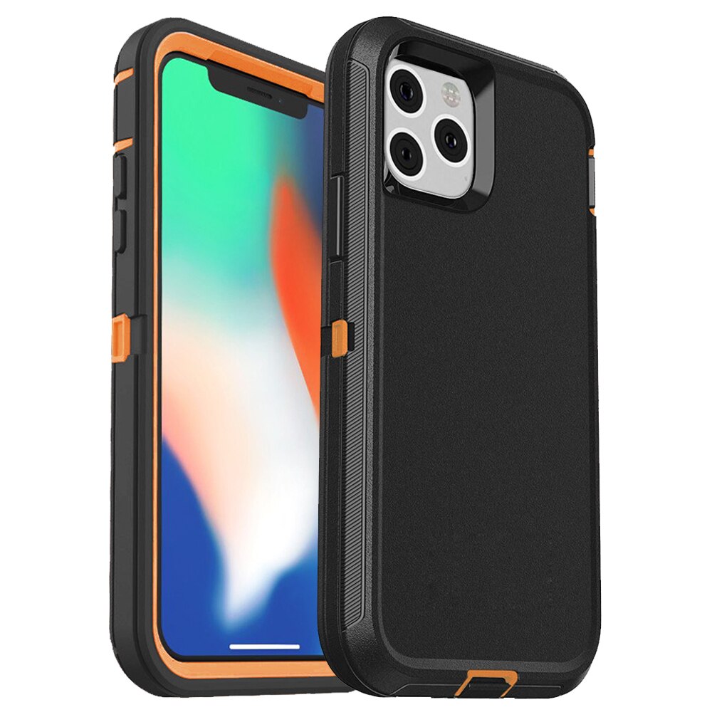 iPhone 15 14 13 12, 3 in1 Shockproof Defend Case Cover Belt Clip