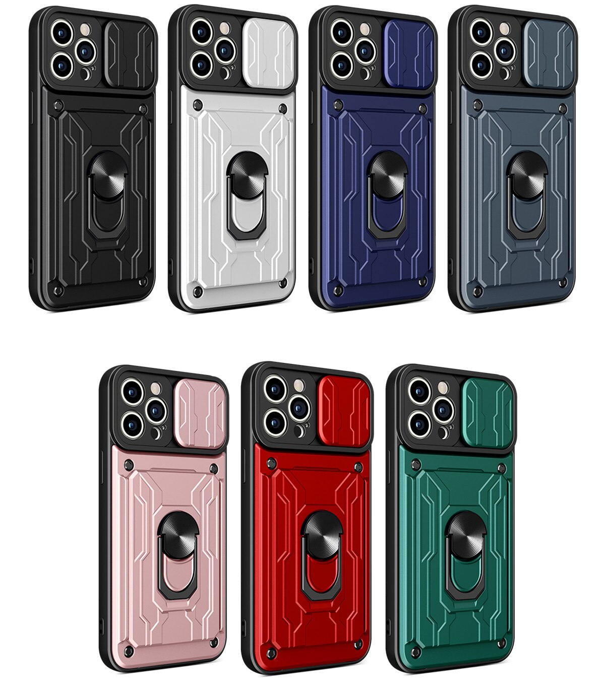 Hidden Slide Card Slot Case For iPhone 15 14 13 Pro Max 12 Pro Plus Cases