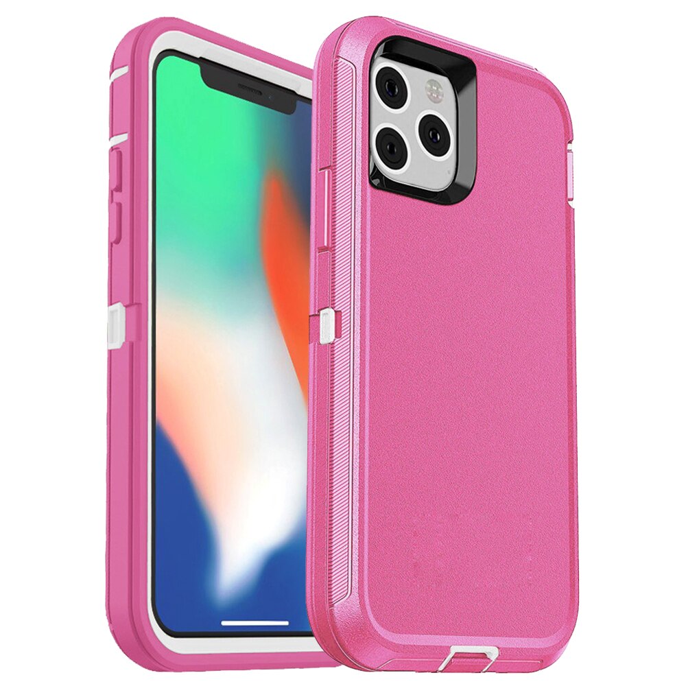 iPhone 15 14 13 12, 3 in1 Shockproof Defend Case Cover Belt Clip
