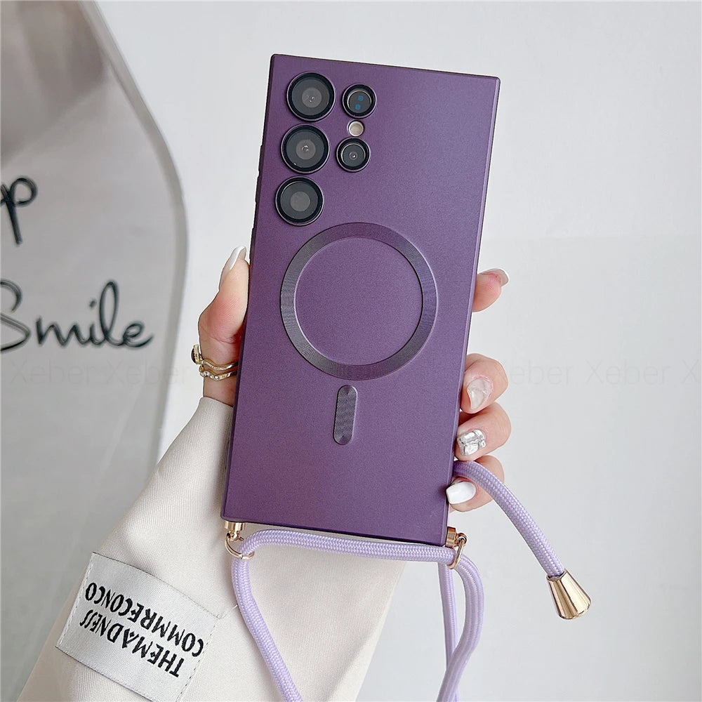 Lanyard Crossbody Necklace Magnetic Charge Case