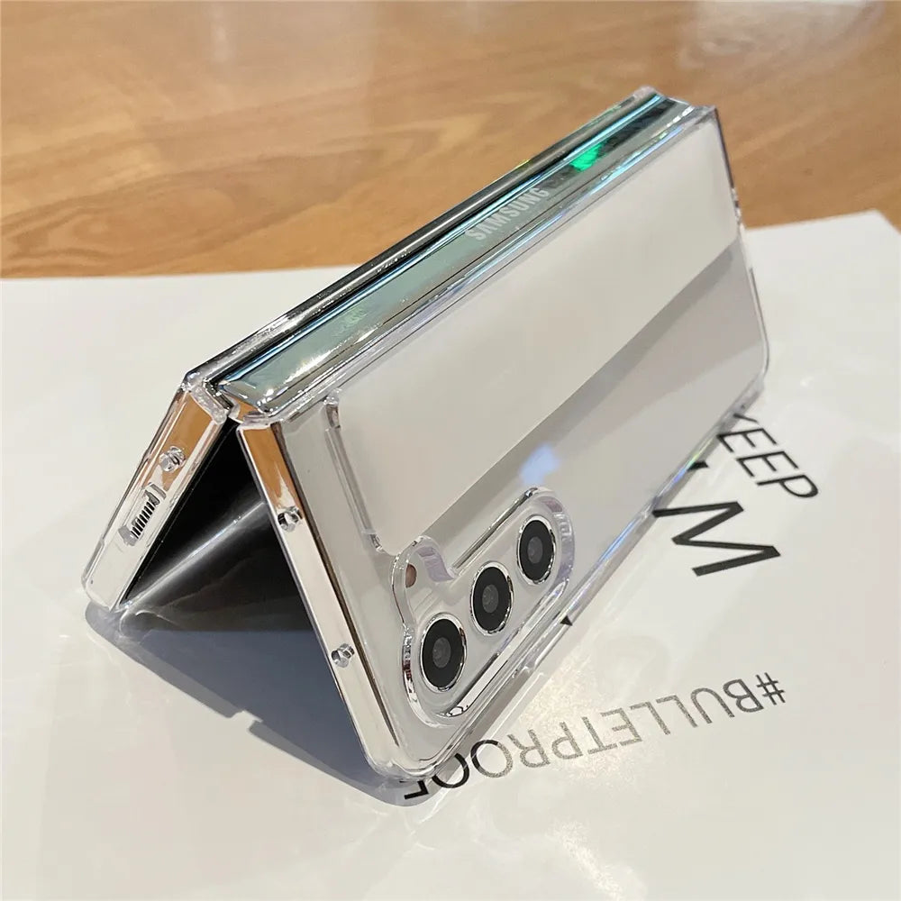 Soft Silicone Strap Bracket Phone Case For Samsung Galaxy Z Fold 5 zfold4 ZFold3 Cases Cover
