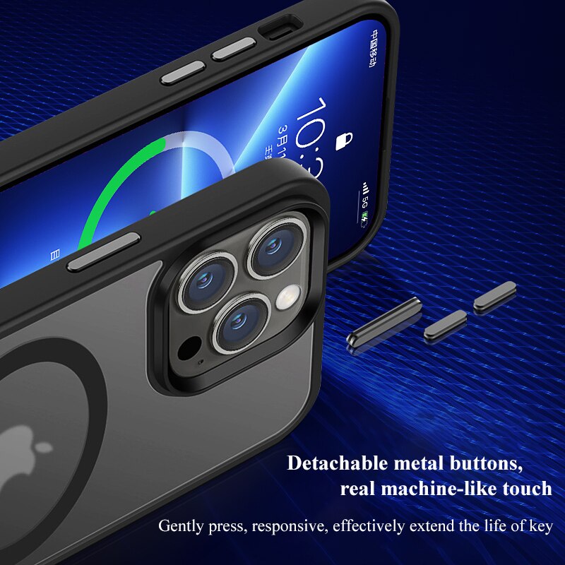 iPhone 15 14 13 12 Luxury Matte Magnetic Wireless Charge Phone Case Magsafe Cover