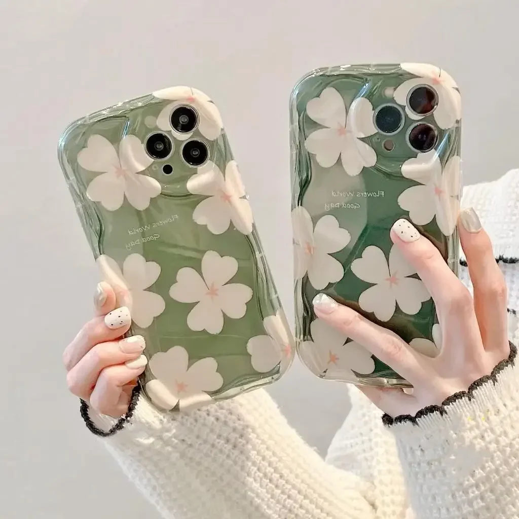 Pink Peach Cherry Soft Clear Phone Case For IPhone