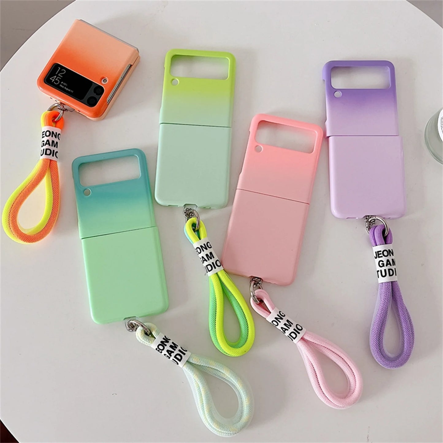 Wrist Rope Strap Case for Samsung Galaxy Z Flip Cover