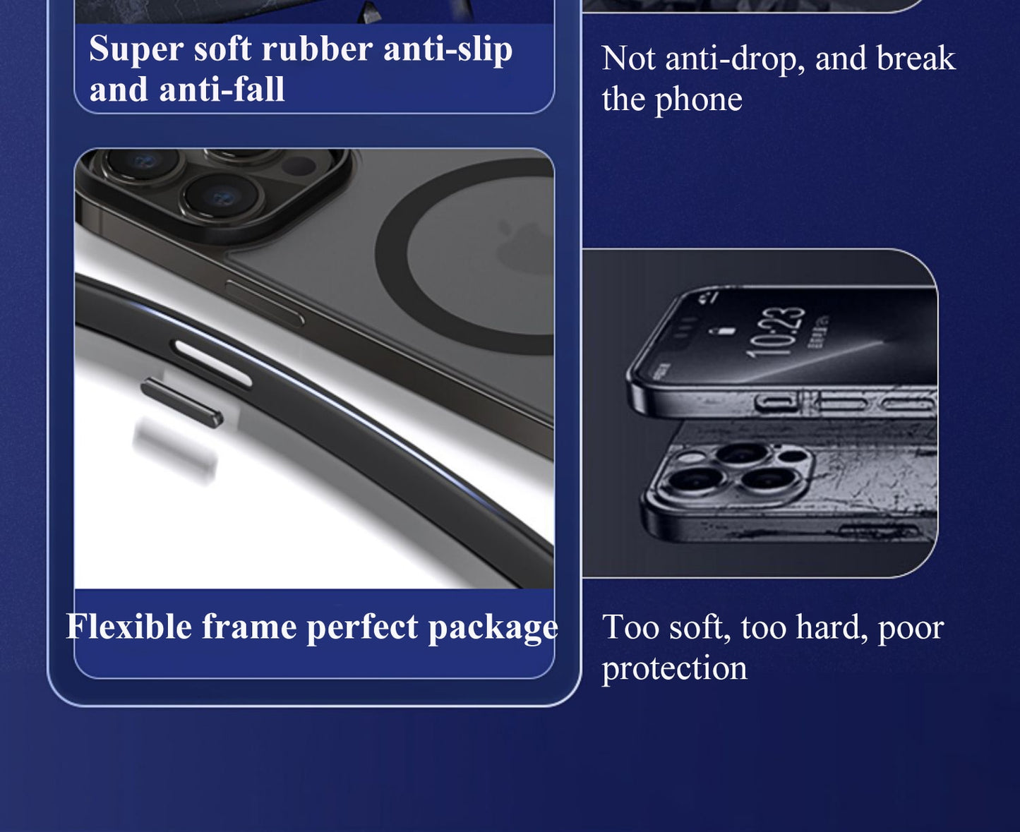 iPhone 15 14 13 12 Luxury Matte Magnetic Wireless Charge Phone Case Magsafe Cover