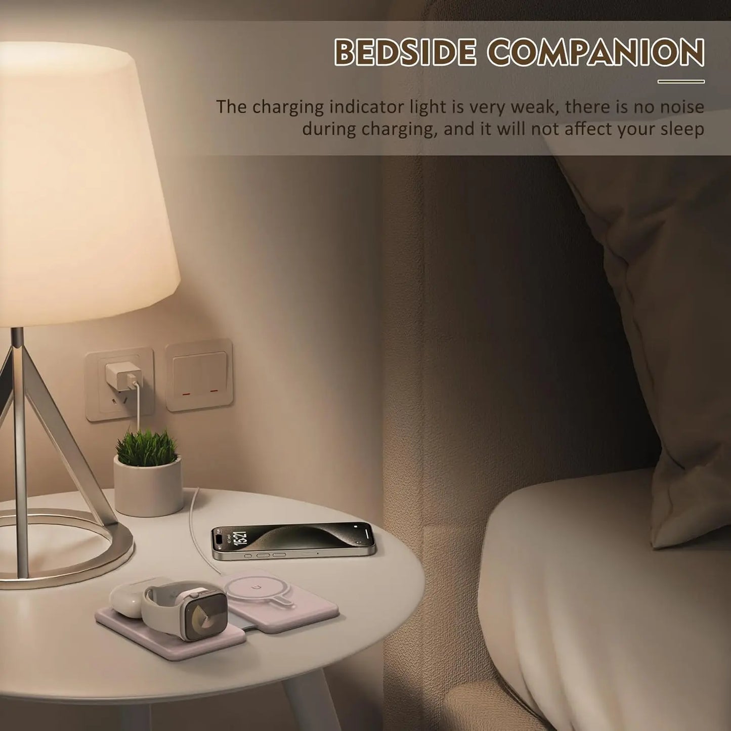 Cell Phone Wireless Charger 3-in-1 Travel Charging Station for Multiple Devices