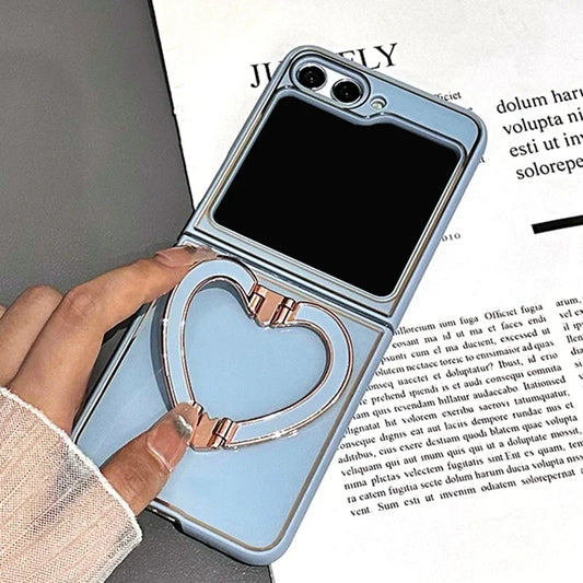 Cute Love Heart Bracket Case for Samsung Galaxy Z Flip Cover