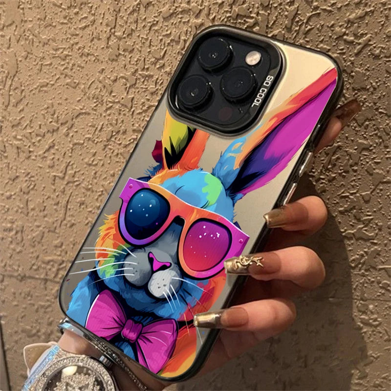 Cute Colorful Rabbit Case For iPhone Cover