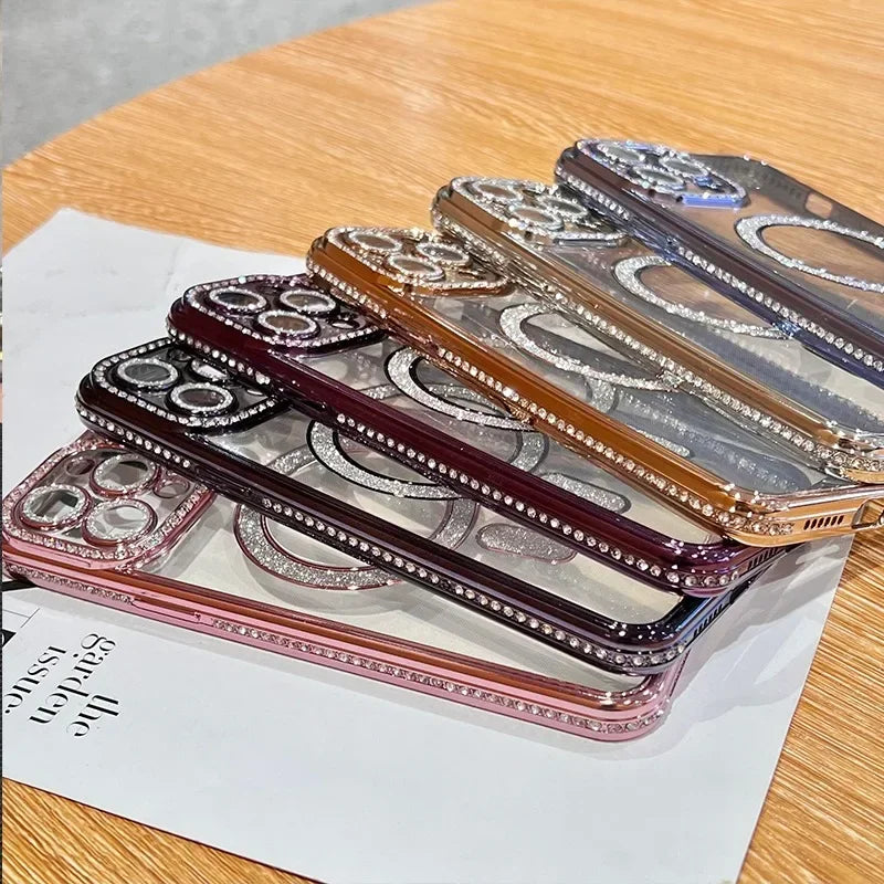 \Bling Crystal Phone Case Magsafe Magnetic Cover