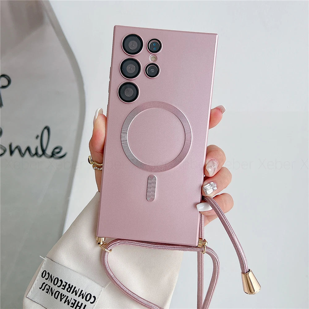 Lanyard Crossbody Necklace Magnetic Charge Case