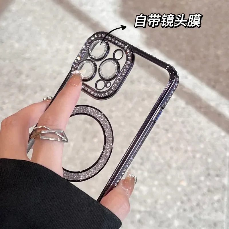 \Bling Crystal Phone Case Magsafe Magnetic Cover