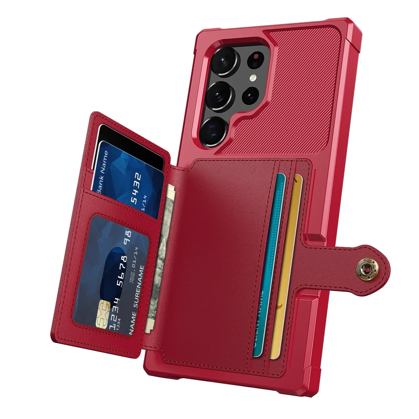 Credit Card Case Leather Flip Wallet Cover