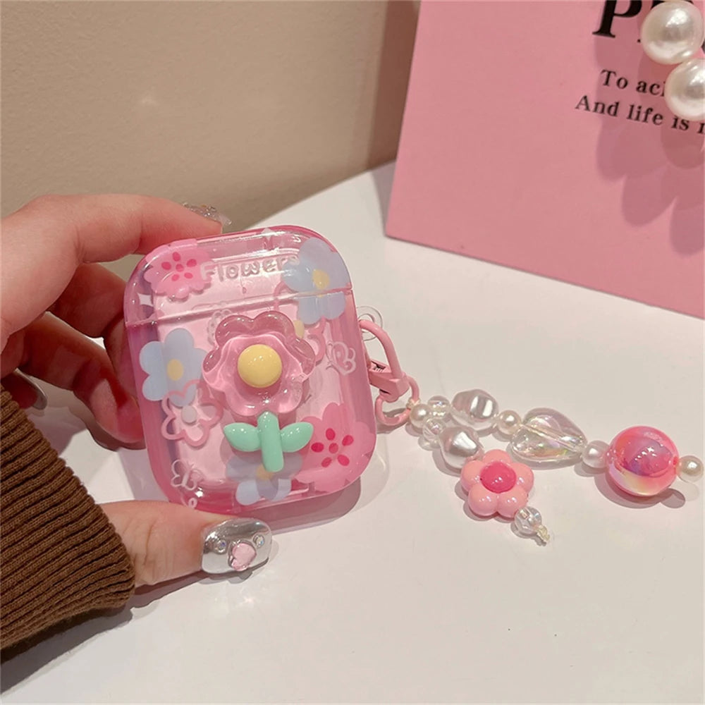 Cute Pink Headphones Case For AirPods 1 2 3 Cover For AirPods Pro 2