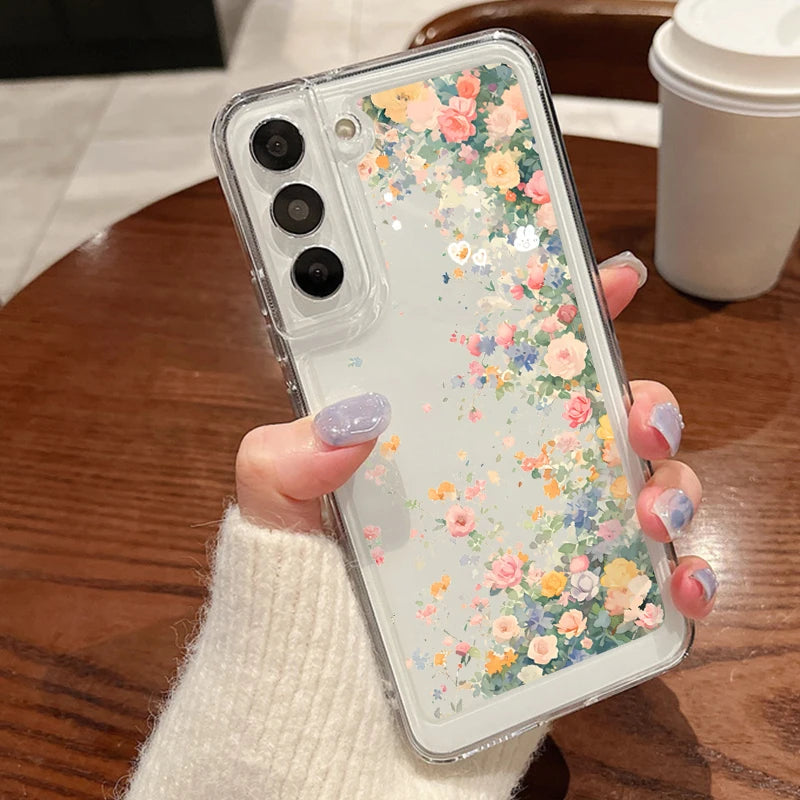 Flower Case For Samsung Galaxy Silicone Cover