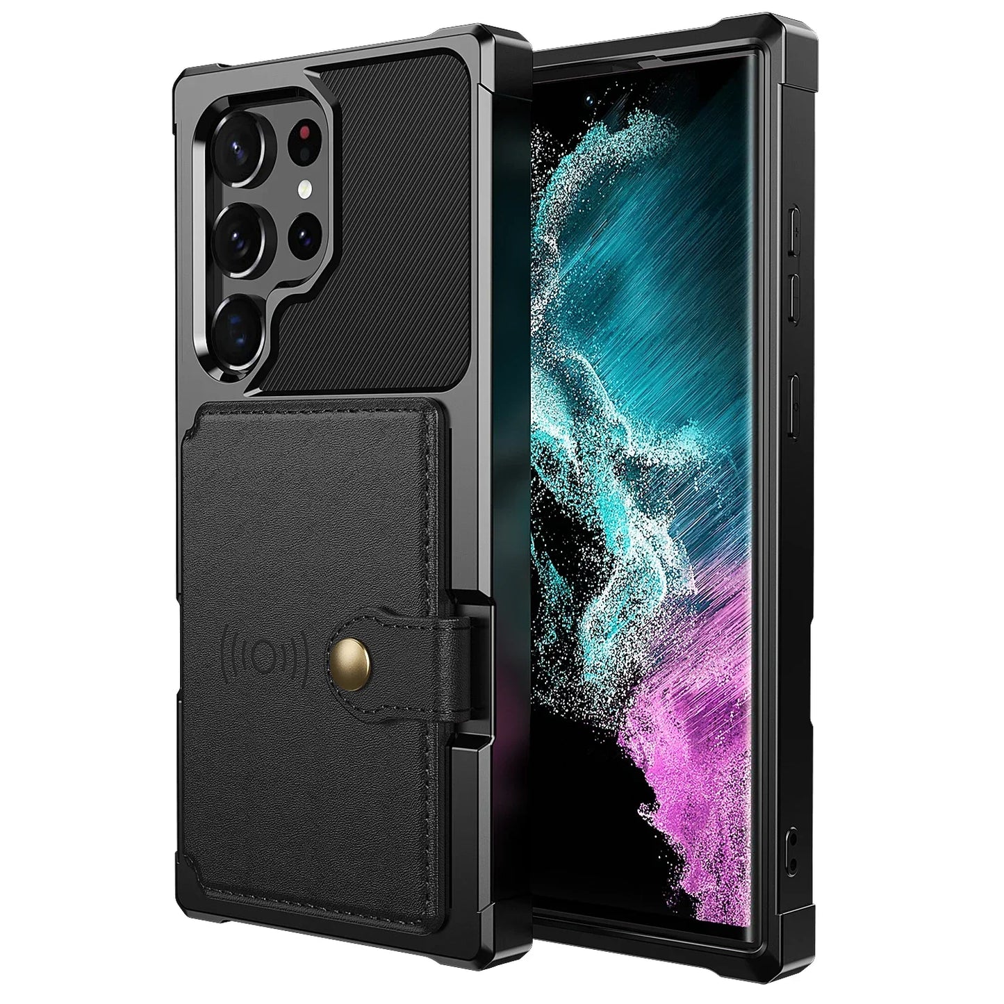 Credit Card Case Leather Flip Wallet Cover
