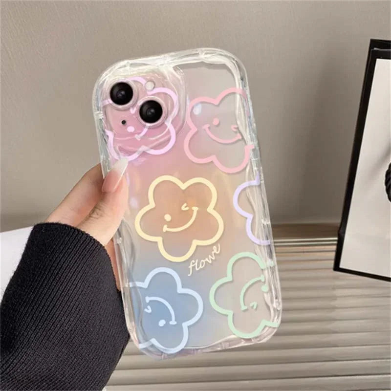 Pink Peach Cherry Soft Clear Phone Case For IPhone