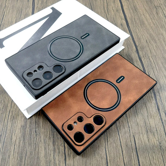 Matte Leather Case For Samsung Galaxy