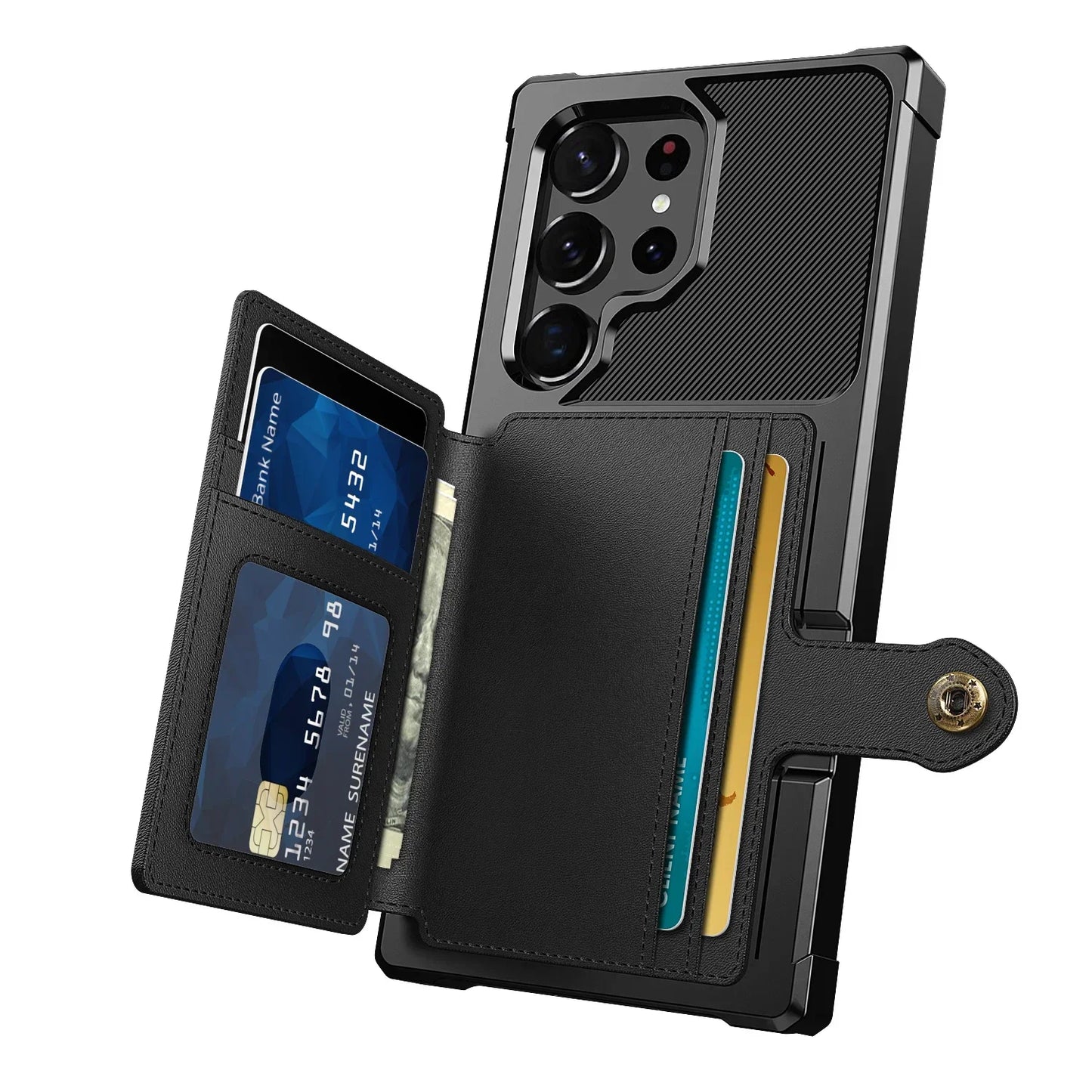 Credit Card Case Leather Flip Wallet Cover