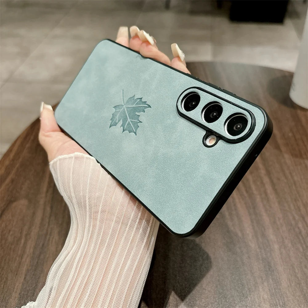 Leather Maple Leaves Case