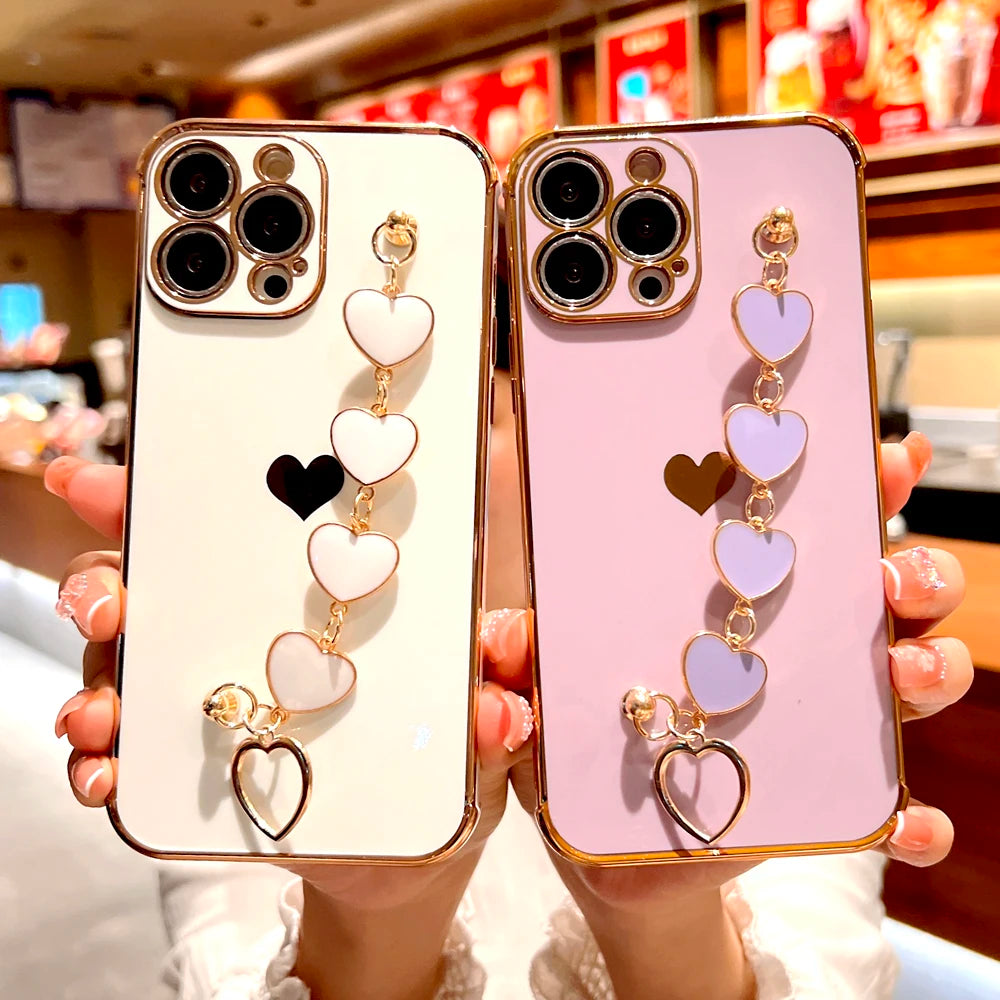 Silicone Case For iPhone With Bracelet Strap Cover