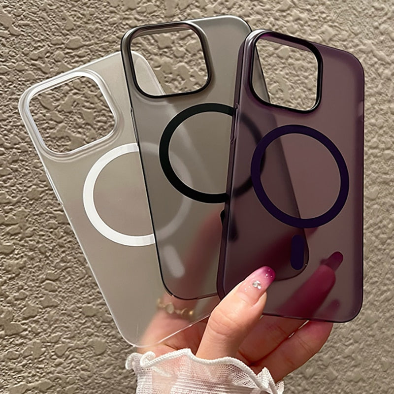 Matte Magsafe Wireless Charge Case for iPhone 15 14 Plus 13 12 Pro Max Cover