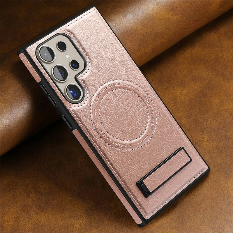Leather Magnetic Fold Stand Holder Case