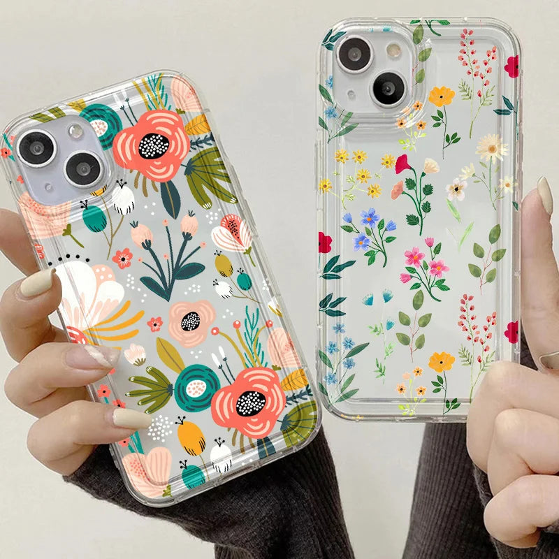 Case For iPhone Flower Cover