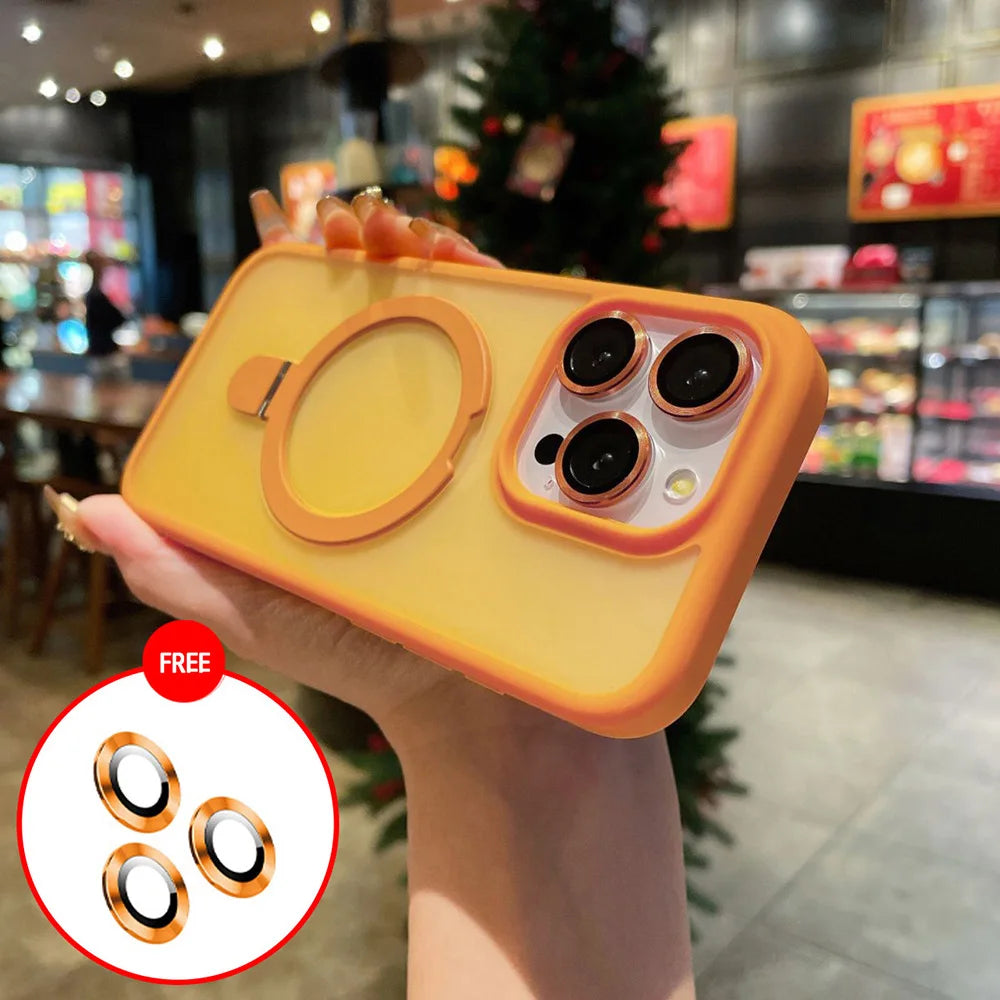 Metal Ring Stand Matte Magnetic Case