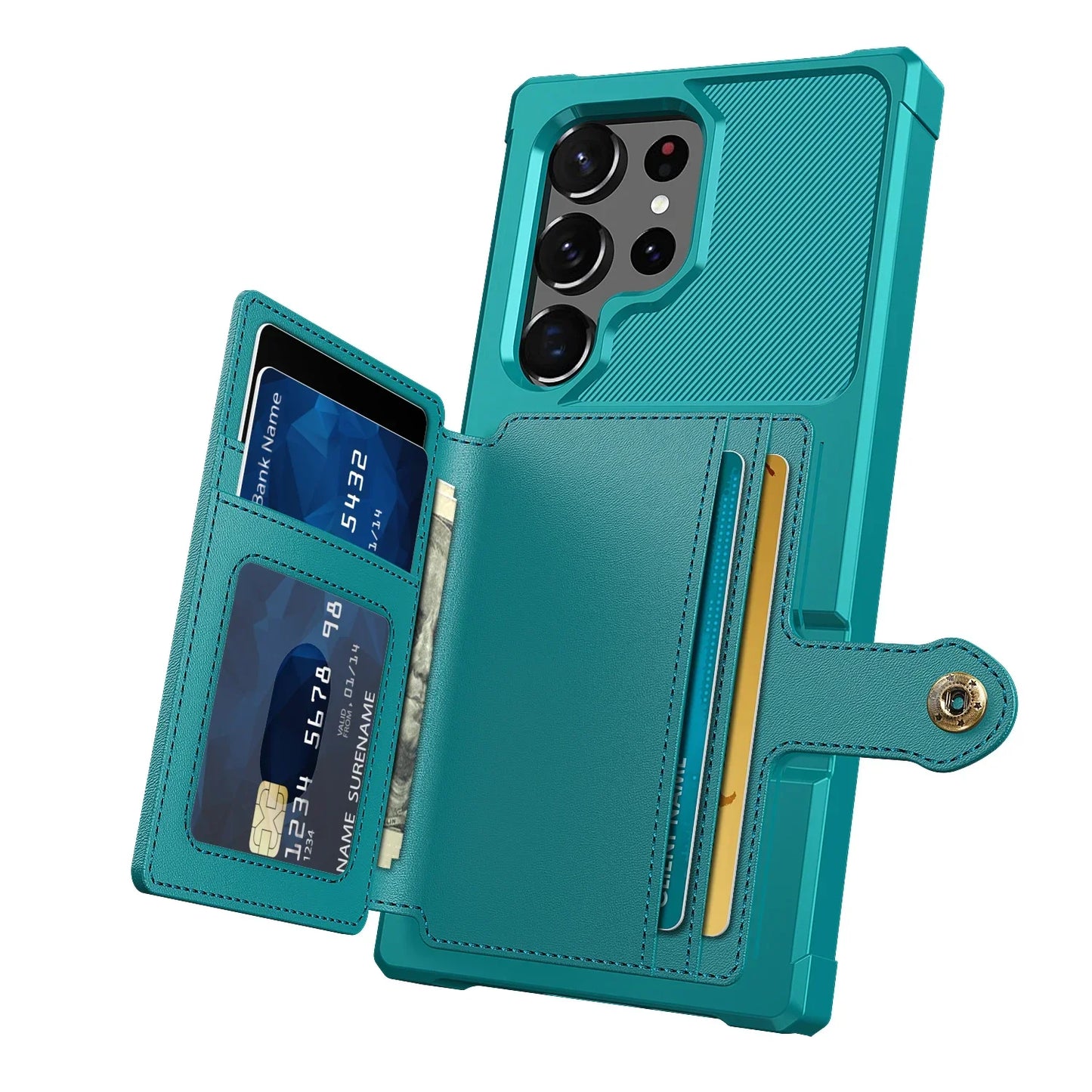 Credit Card Case Leather Flip Wallet Cover