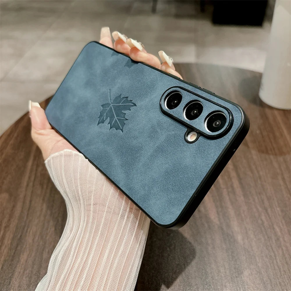 Leather Maple Leaves Case