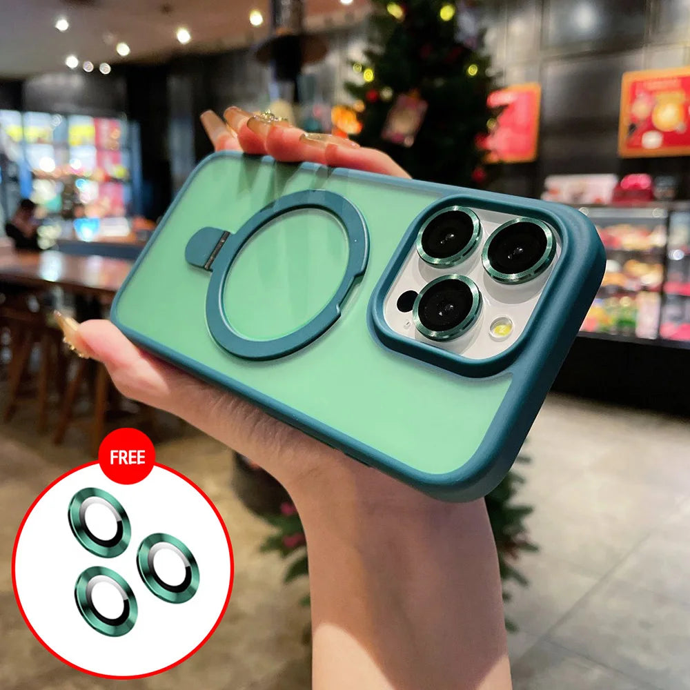 Metal Ring Stand Matte Magnetic Case