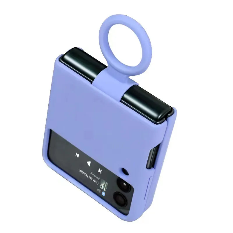 Silicone Ring Holder Case for Samsung Galaxy Z Flip 3 4 5G Flip4 Flip3 Flip2 Flip1 Foldable Cover