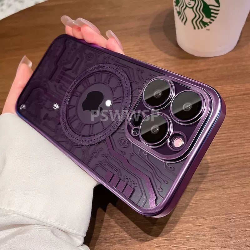 iPhone 15 14 13 12 Creative Diagram Case Magsafe Plating Cover