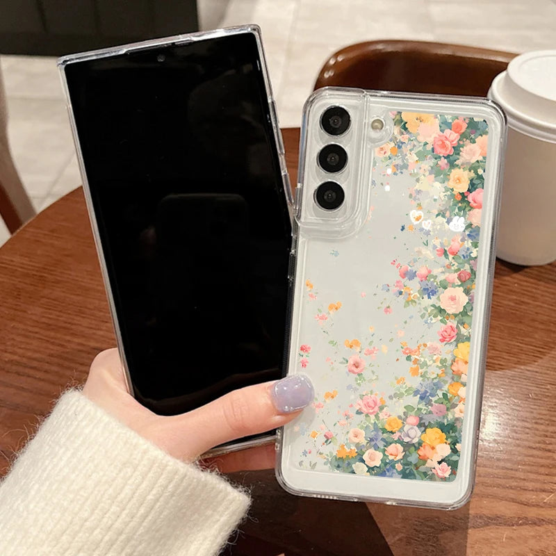 Flower Case For Samsung Galaxy Silicone Cover
