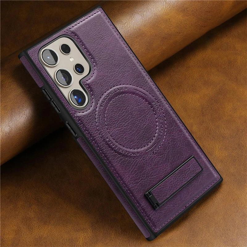 Leather Magnetic Fold Stand Holder Case