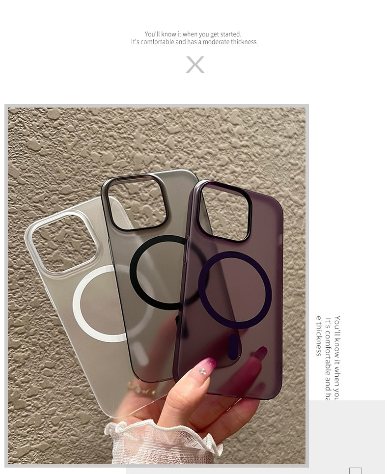 Matte Magsafe Wireless Charge Case for iPhone 15 14 Plus 13 12 Pro Max Cover