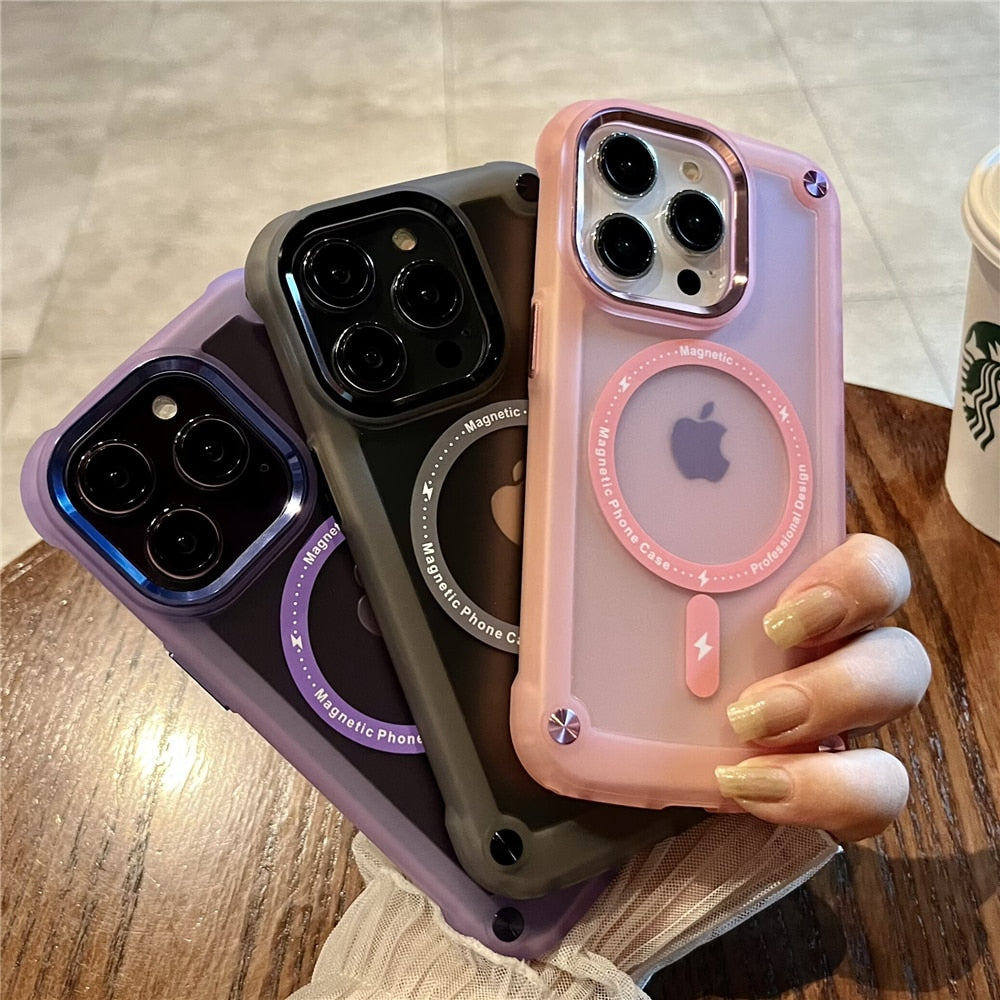 Matte Clear for Magsafe Wireless Charging Magnetic Case For iPhone 15 14 Pro Max 13 12 Plus