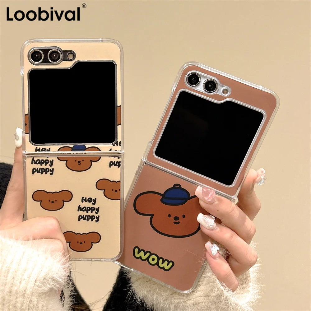 Bear Phone Case for Samsung Galaxy Zflip5 Z Flip3 Flip4 Cover