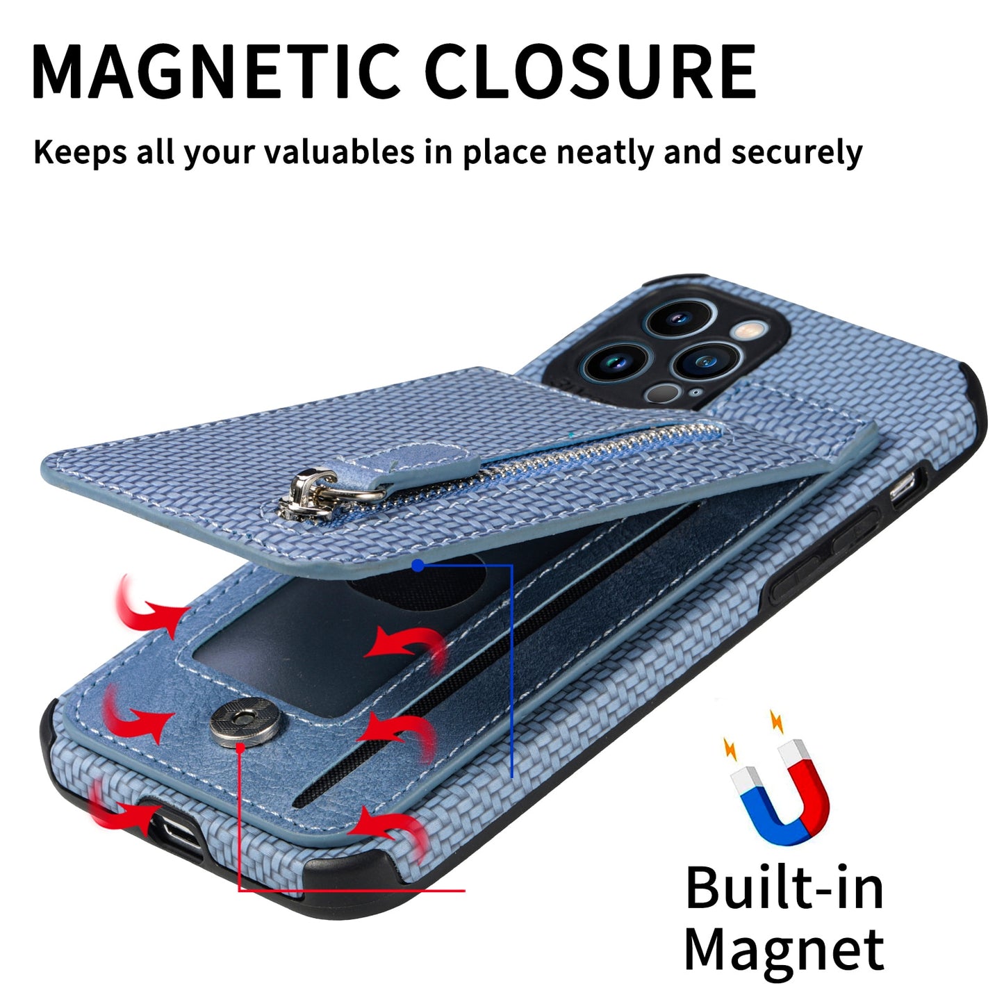 Zipper Cards Wallet Leather iPhone 14 iPhone 13/12, Pro, Pro Max, Phone Case