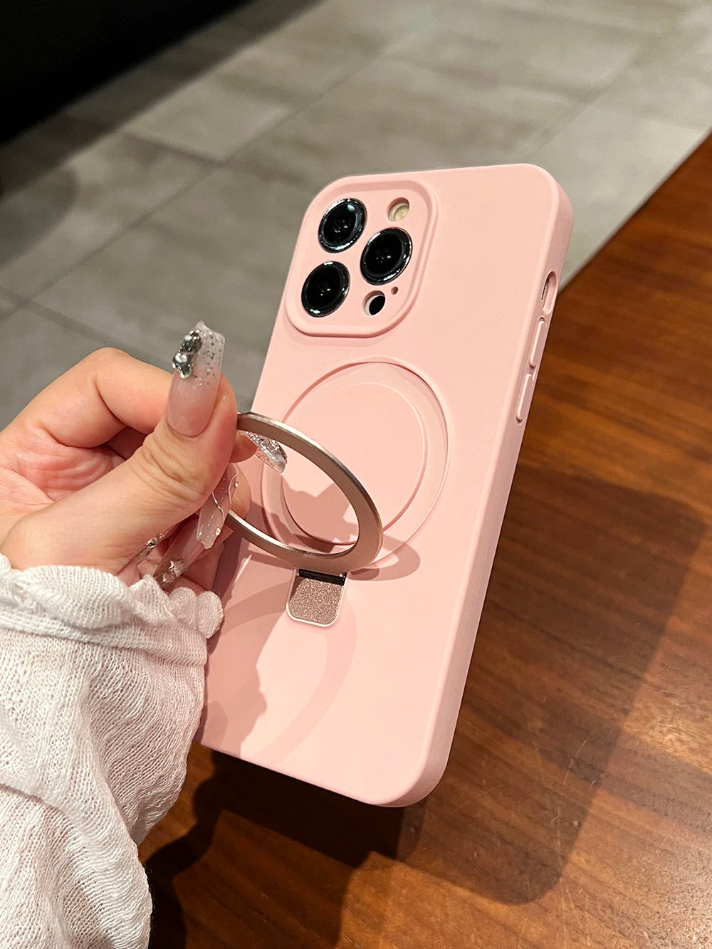Original Liquid Silicone Magnetic Stand Holder Phone Case