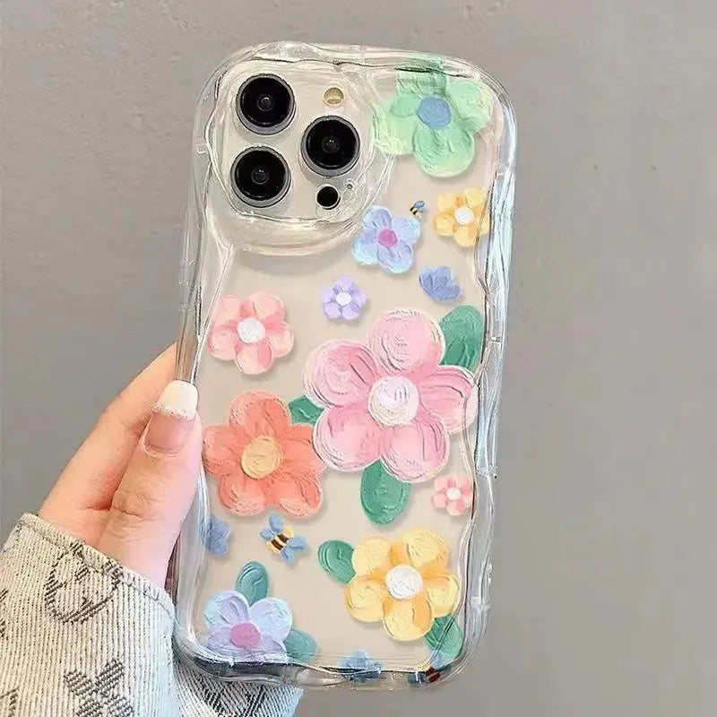 Pink Peach Cherry Soft Clear Phone Case For IPhone