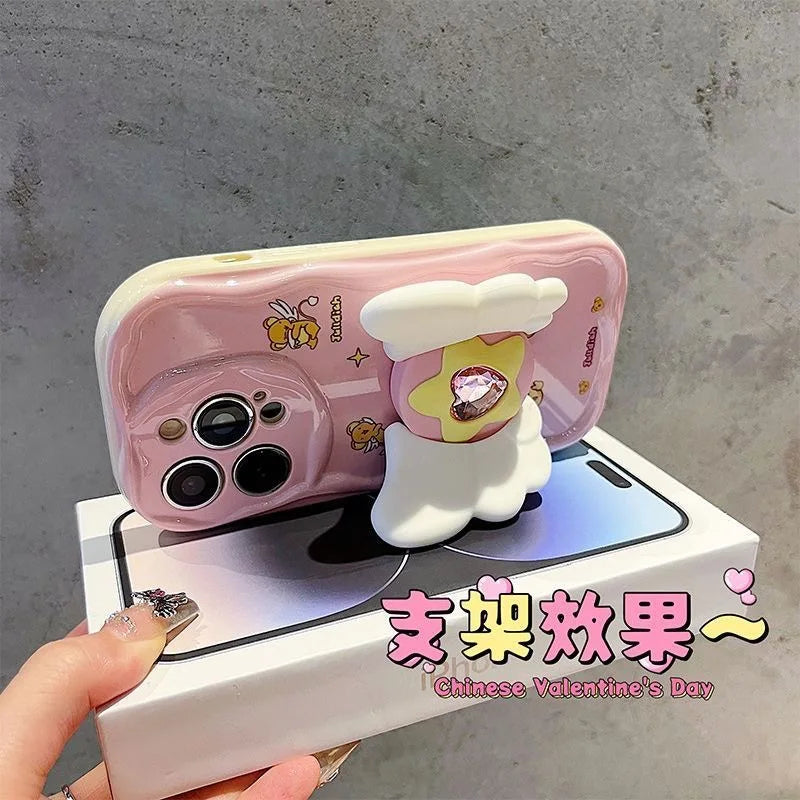 Pink Star Phone Case for iPhone 15 Pro Max 14 13 12 Cover