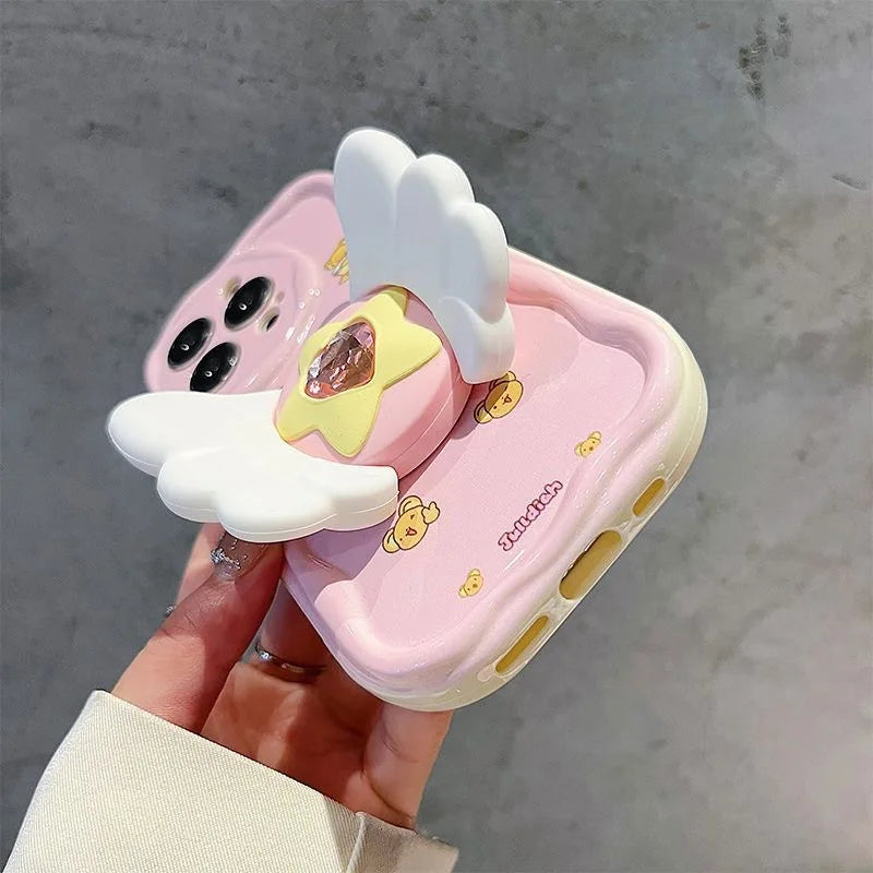 Pink Star Phone Case for iPhone 15 Pro Max 14 13 12 Cover