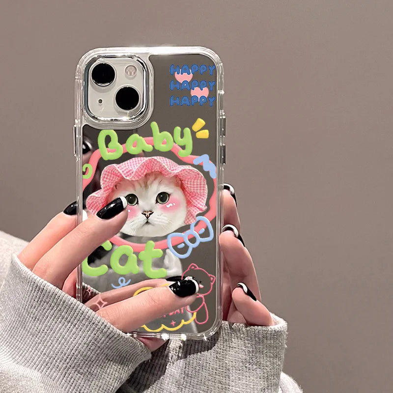 Sunglasses Dog Pattern Mirror Phone Case For iPhone