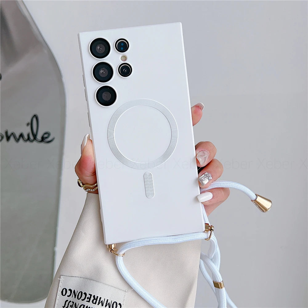 Lanyard Crossbody Necklace Magnetic Charge Case