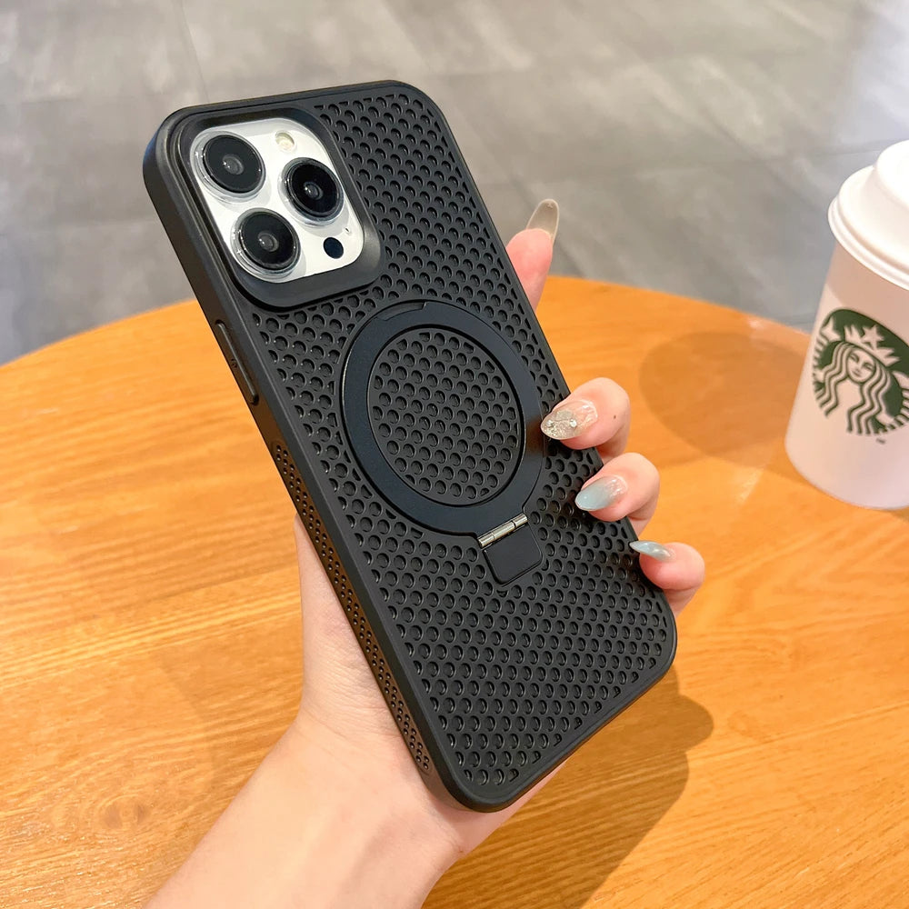 Case for iPhone 15 14 13 12 Pro Max Plus Breathable Wireless Charger Solid Color Cover